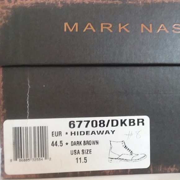 #8 NEW MARK NASON Dark Brown Hideaway boots